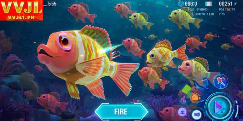 Online fish shooting gameplay interface